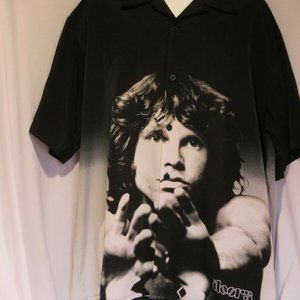 Dragonfly The Doors Mens XL Black Button Up Shirt
